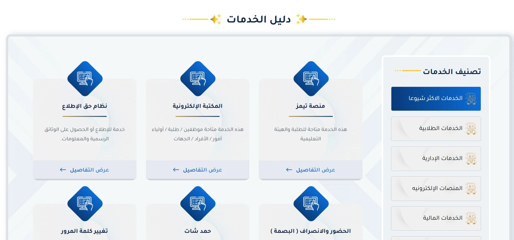 دليل خدمات وزارة التعليم في الكويت المكتبة الالكترونية